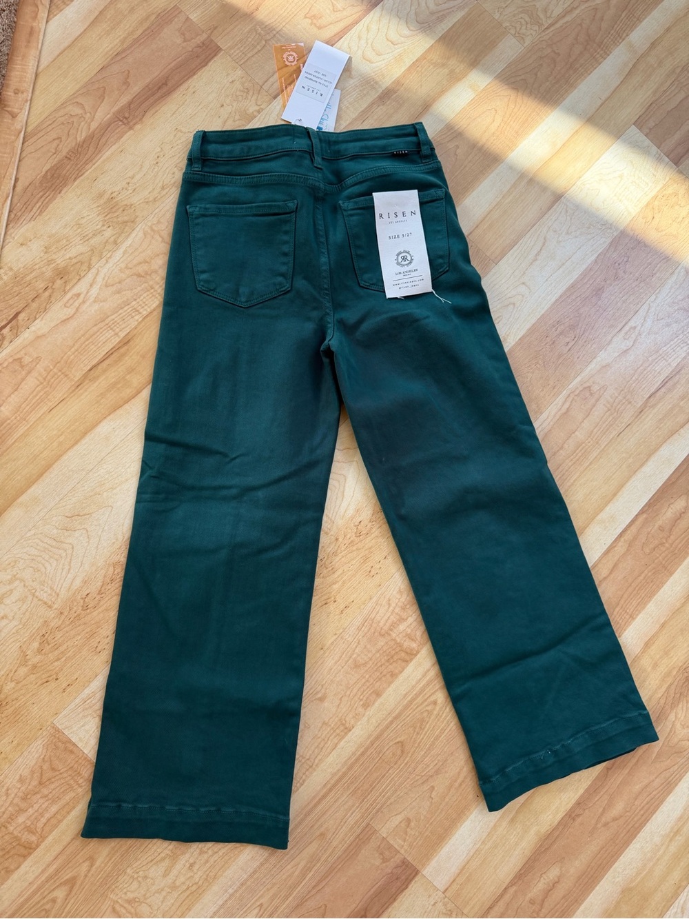 Risen Jeans women’s Forest Green Wide-Leg Bottoms pants  NEW